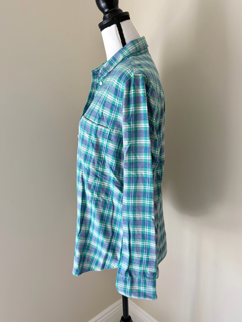 J Crew Boy shirt in green and blue plaid Size 12 - Picture 5 of 8